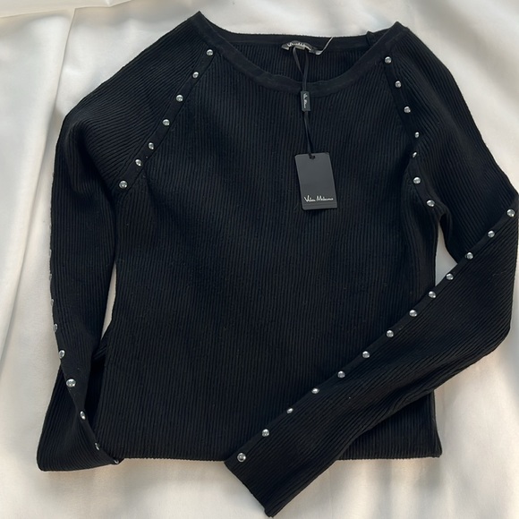 Vila Milamo Tops - Vila Milamo Black Studded Sweater